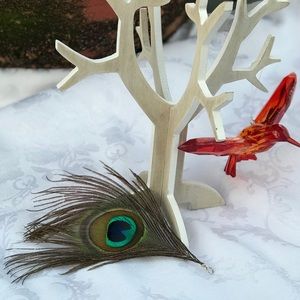 4/$20 jewelry SALE! Peacock feather pendant